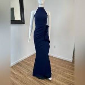 Chiara Boni La Petite Robe Gudrun Halter Ruffle Gown